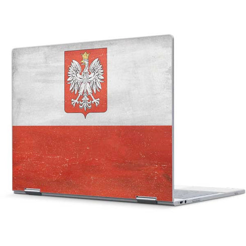 Poland Flag Distressed Pixelbook Skin